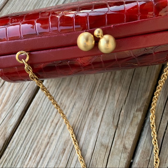 Isabella Fiore Croc Embossed Hardshell Bag Purse - Picture 9 of 10